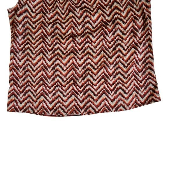 Chico's Black Label burnt orange rust southwestern top sz 1 - Picture 5 of 11